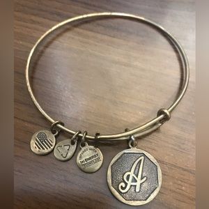 Alex and Ani “A” bronze bracelet